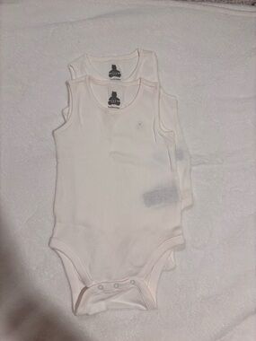 GAP Ribbed Tank One-Piece Bodysuit Set in Light Cream